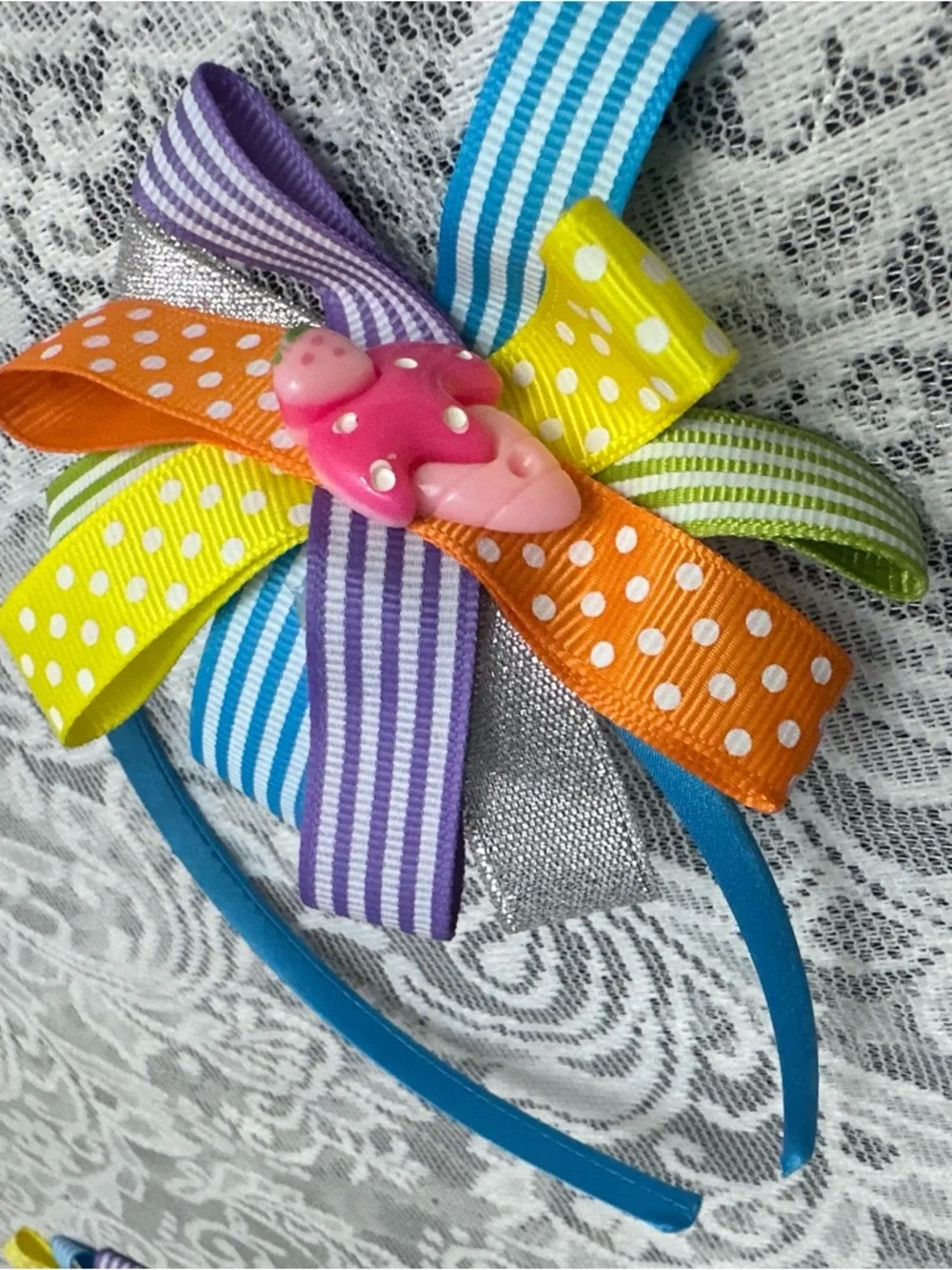 Girls Ribbon Bow Headbands 🎀 6pc Multicolor Cute Set